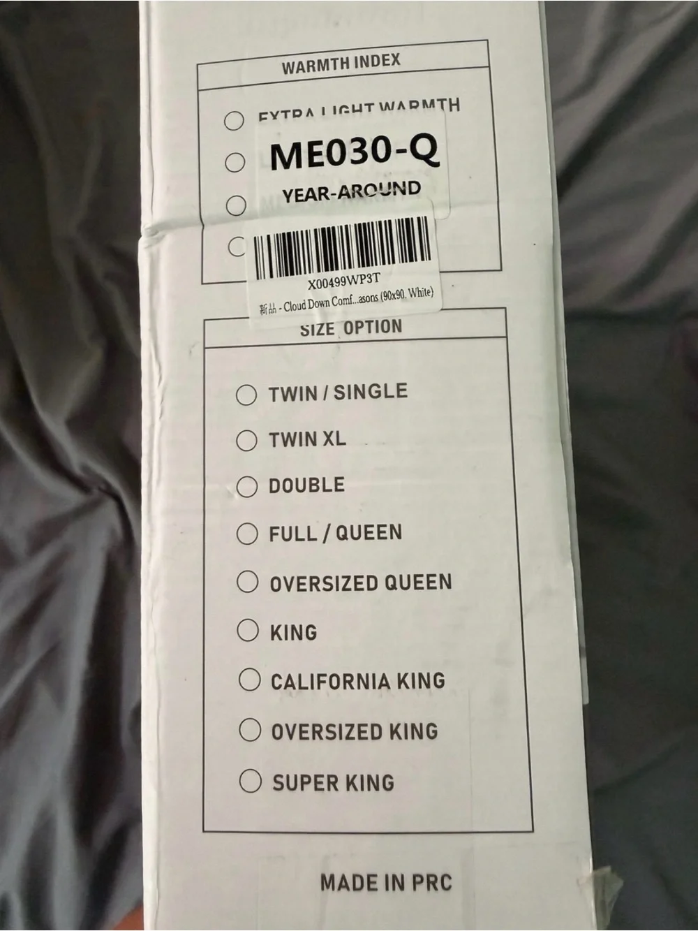 Queen size Hotel Collection White Feathers & Down Comforter